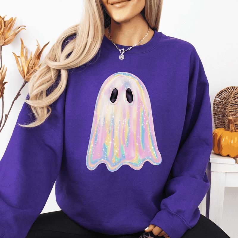 Shimmering Ghost Halloween Crewneck Sweatshirt