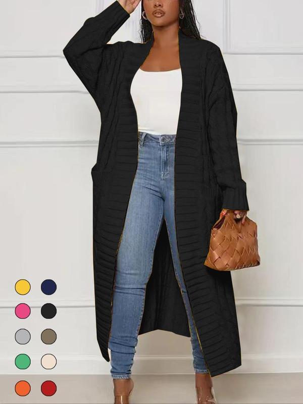 Women's Long Cardigan 2025 Oversized Coat Long Sleeve Open Cardigan Knitted Extra