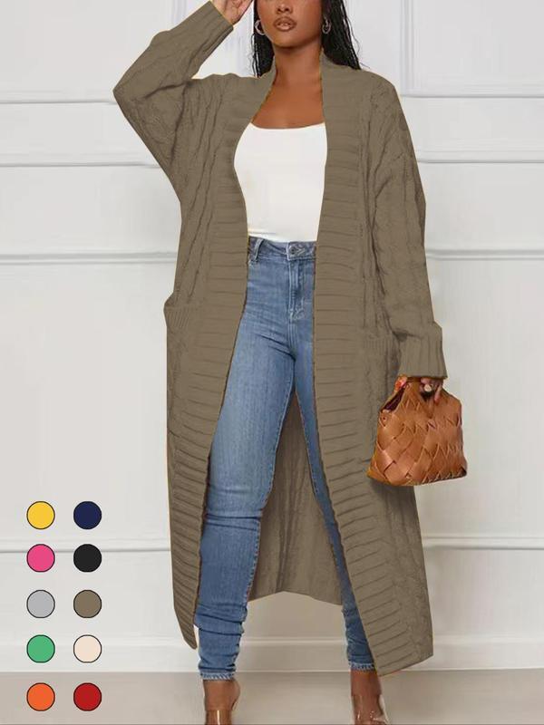 Women's Long Cardigan 2025 Oversized Coat Long Sleeve Open Cardigan Knitted Extra