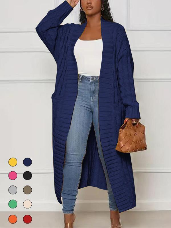 Women's Long Cardigan 2025 Oversized Coat Long Sleeve Open Cardigan Knitted Extra