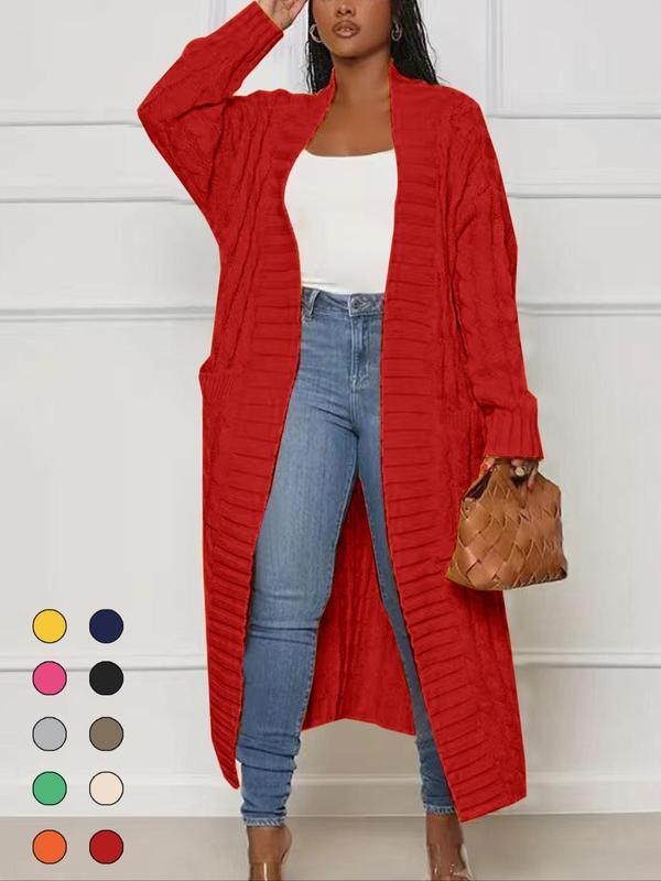 Women's Long Cardigan 2025 Oversized Coat Long Sleeve Open Cardigan Knitted Extra