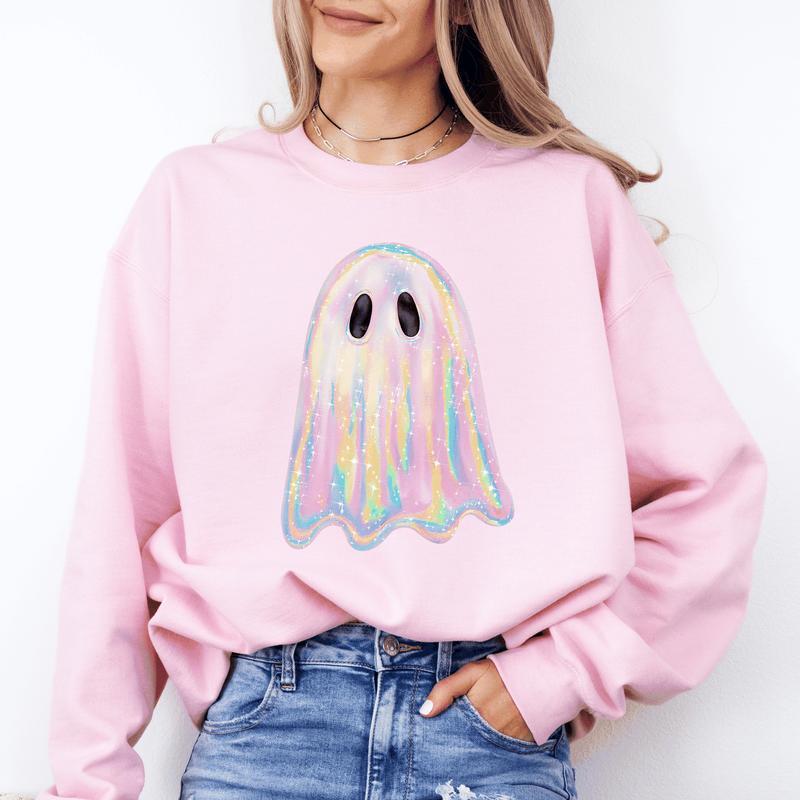 Shimmering Ghost Halloween Crewneck Sweatshirt